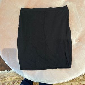 Black cotton mini skirt